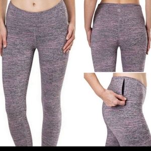 Tuff Athletics Size Small High Waist UPF 40+ Active Gym Pants Leggings Pink Gray